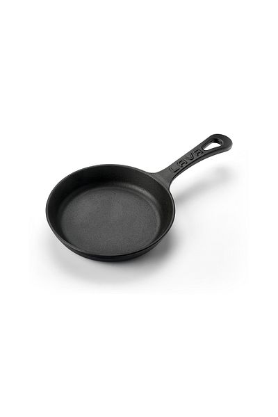 Lava Cast Round Frying Pan with Diameter of 16cm - Solid Handle