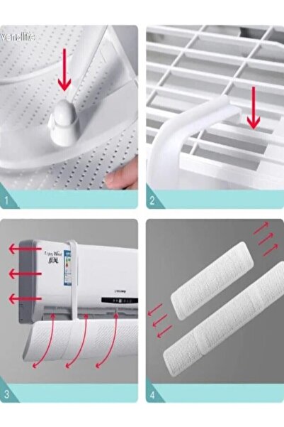 ALSHOP A Kalite Sök Tak Taşınabilir Klima Aparatı Ayarlanabilir Split Tipi Hava Yönlendirici Siperliği