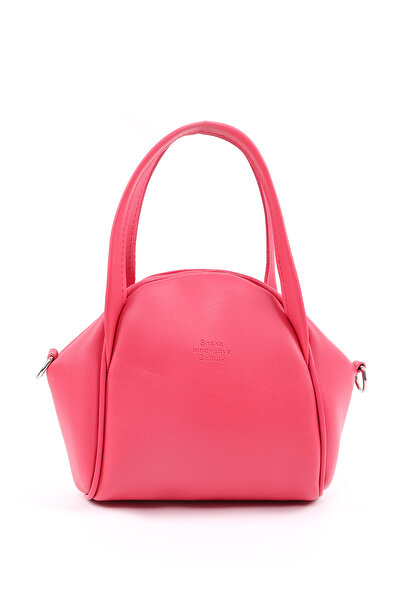 SHAKA جلد صناعي فوشيا Shk132، جيب واحد بسحاب، تفاصيل مثبتة، حقيبة يد وحقيبة كتف