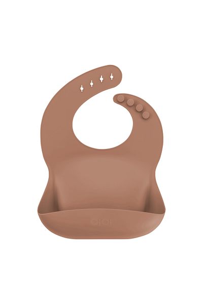 OiOi Basic Silicone Baby Bib Woody Brown