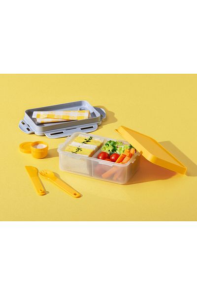 locknlock To Go 3-in-1 Lunchbox (Yellow)