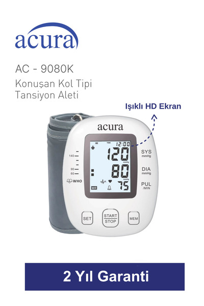 Acura 9080k Türkçe Konuşan Tam Otomatik Üst Koldan Tansiyon Aleti Çanta Hediyeli (yeni Kasa)