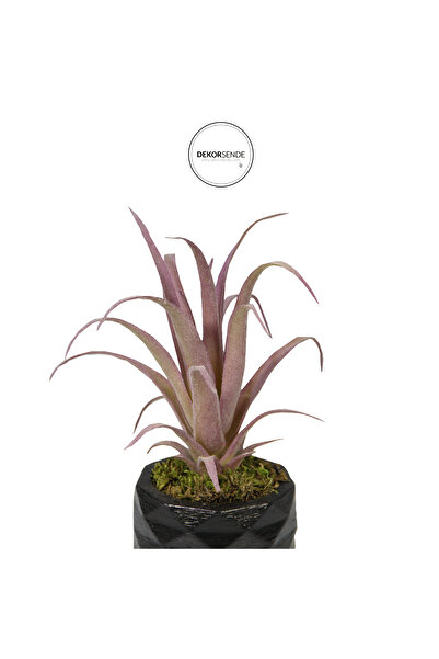 Dekorsende Изкуствена перната тиландсия сукулентна лила 17 см в саксия
