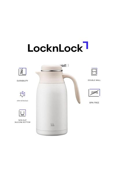locknlock Leisurely Vaccum Kettle 2L Ivory