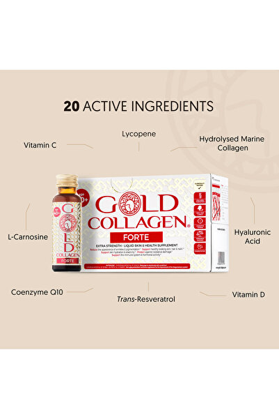 GOLD COLLAGEN GOLD COLLAGEN® Forte 10 Day -Collagen Supplementfor Youthful Skin, Hair & Nails | +40 age