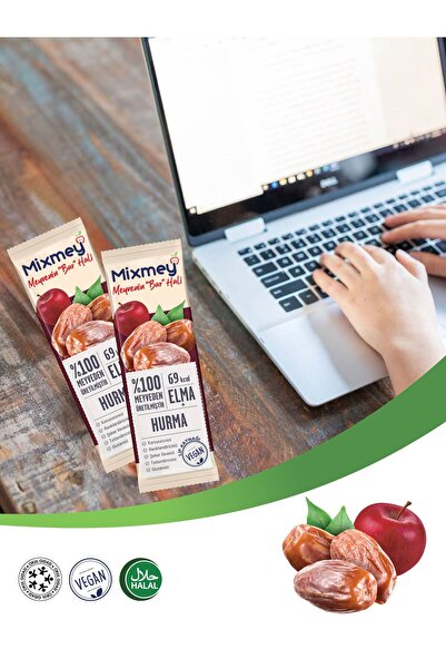 mixmey Hurma Meyve Barı 288 Adet | Sağlıklı Atıştırmalıklar – Vegan, Glutensiz (20GR X 288 ADET)
