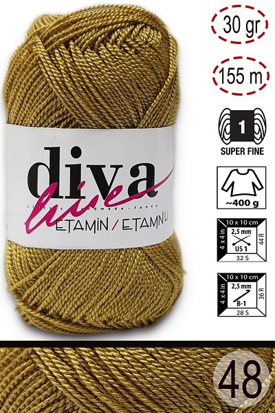 Diva İplik Etamin Business Orlon 48 Μουστάρδα
