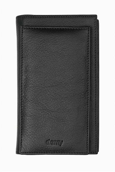 DAMY Genuine Leather Notebook and Phone Note Holder 710 - Black