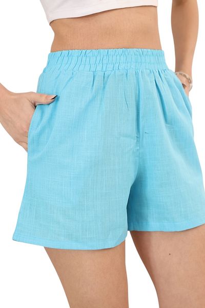 Piola Club Pantaloni scurți turcoaz pentru femei Relax Fit Bumbac In