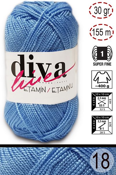 Diva İplik Diva 18 Baby Blue Business Orlon
