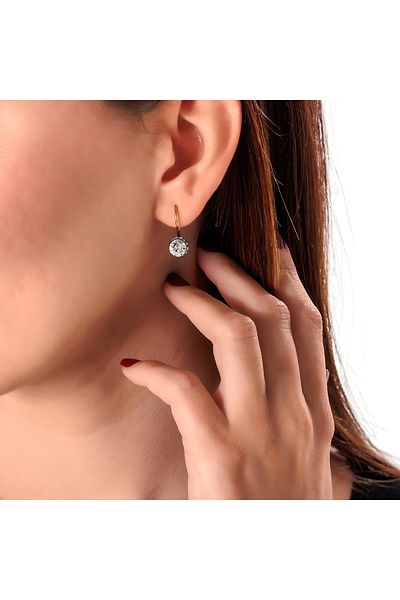 Atelier LEO Handmade Jewellery HARMONI SOLITAIRE COPPER HANDMADE CRYSTALLIZED STONE EARRINGS WITH SPECIAL BOX