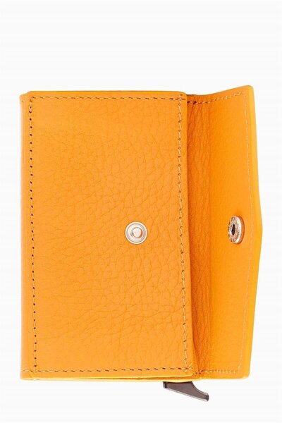 DAMY Genuine Leather Mechanical Card Holder 612 - Mustard