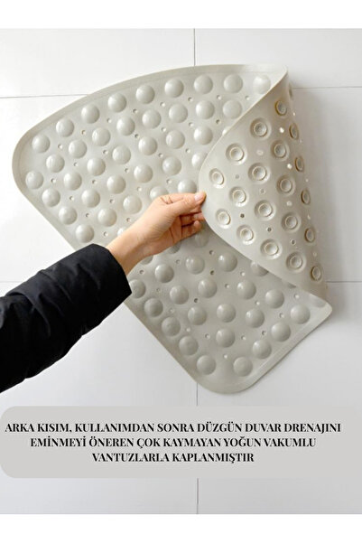 MappleHome Covoraș de duș și baie cu design de midii cu ventuză 54x54 cm