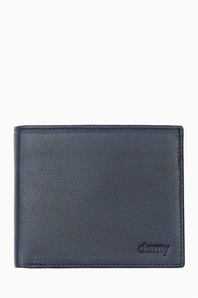 DAMY Genuine Leather RFID Protected Men's Wallet 1301 - Navy Blue
