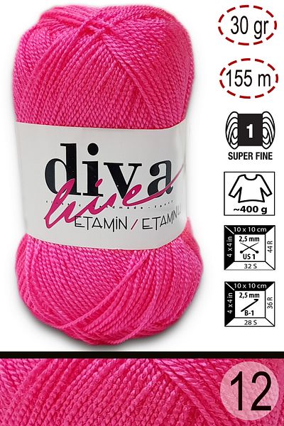 Diva İplik Diva Etamin Business Orlon 12 Rose Pink
