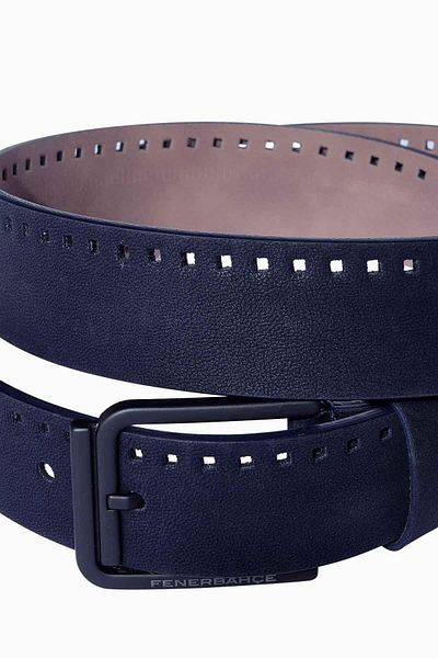 Fenerbahçe Genuine Leather Perforated Sports Belt Navy Blue - Ha097Eds29