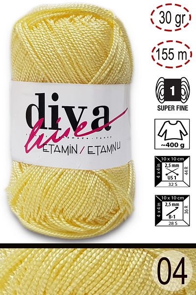 Diva İplik Diva Etamin Business Orlon 04 Baby Yellow