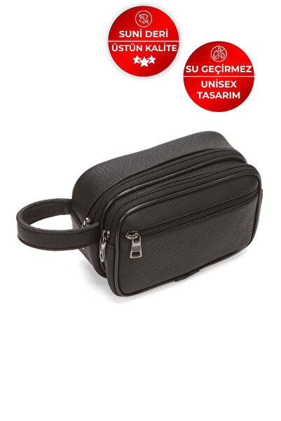 CERFF LEATHER CLUP Unisex Kaliteli Suni Deri & Üç Bölmeli Portföy & Clutch El...