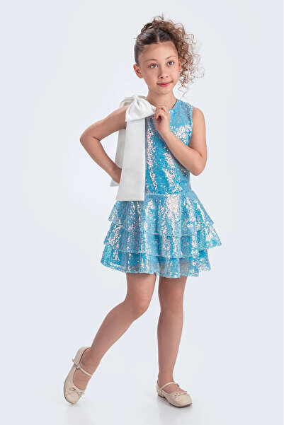 vestitino Elegant Dress with Skirt and Sequins 3 Layers