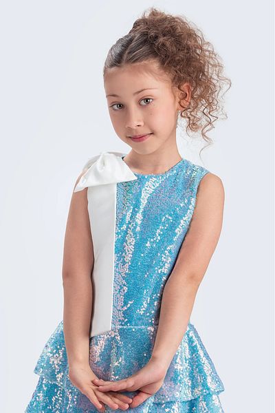 vestitino Elegant Dress with Skirt and Sequins 3 Layers