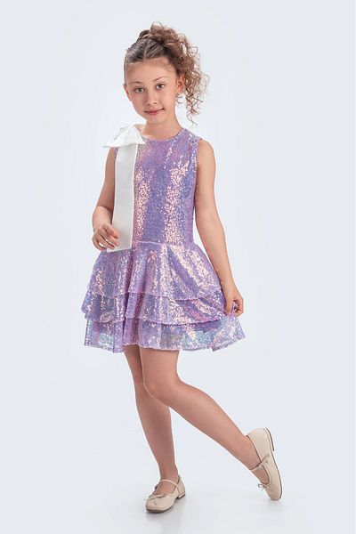 vestitino Elegant Dress with Skirt and Sequins 3 Layers