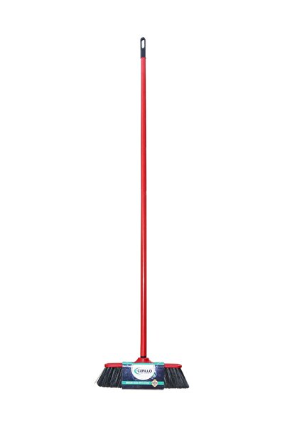 Cepillo رأس مكنسة/فرشاة لتنظيف الأرضيات الداخلية مع عصا، فرشاة طويلة، عصا مكنسة طويلة لسهولة التنظيف