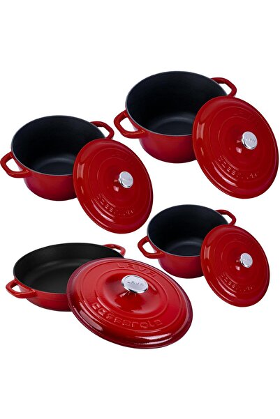 Lava Döküm 4x New Heritage Serisi Döküm Demir Tencere Seti