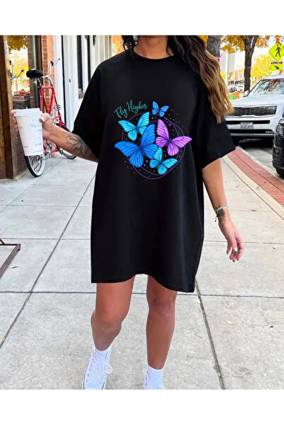 Pink Sky Plus Size Women's Short Sleeve Crew Neck T-Shirt Dress Nightgown