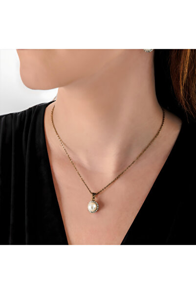 Atelier LEO Handmade Jewellery İNCİ ZARAFETİ BAKIR EL YAPIMI KRİSTAL TAŞLI KA...