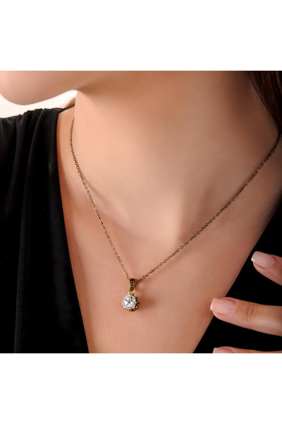 Atelier LEO Handmade Jewellery KLASİK GÜVERSELİ TEKTAŞ BAKIR EL YAPIMI KRİSTA...