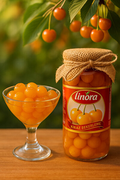 LİNORA Sarı Kiraz Şekerleme Kavanoz 500gr