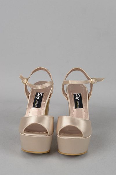 SEÇ KUNDURA Pantofi de rochie de seară Select 361 cu toc cu platformă - Nud (12,5 cm)