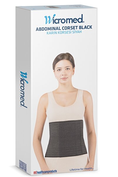 wicromed Abdominal - Karın - Batın Korse 26cm Siyah Renk Standart Beden