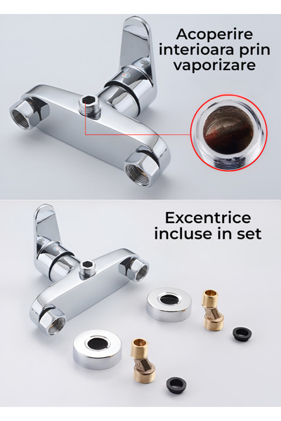 BiXXBi BiXXBi Bathtub or Shower Faucet Set, Faucet, Hose, Support, Ceramic Cartridge, Neopearl Aerator, Single Lever