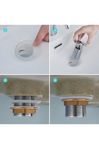 BiXXBi Premium Chrome Basin Faucet, Pop-Up, For Basin With Overflow, Stainless Steel and Brass