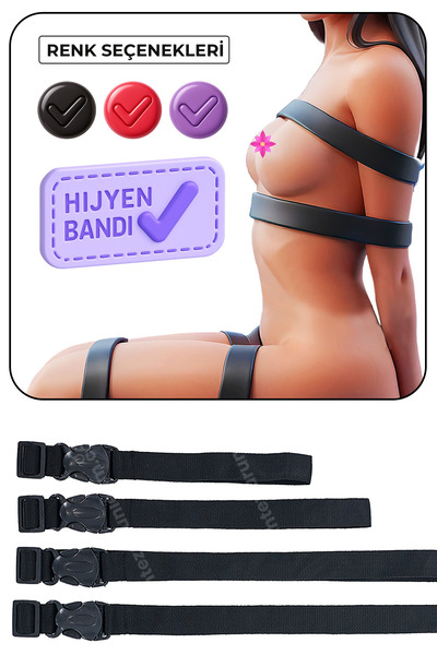 Sofya Passion BDSM Bağlama Fetişi İçin 4 Parça Vücut Sarma Aleti, Sex Shop Ürünü