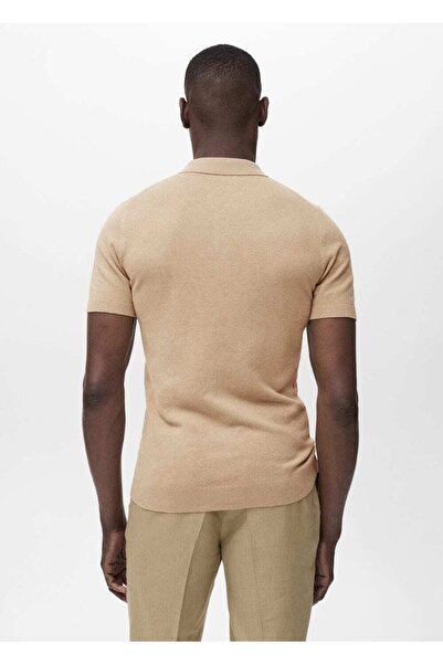 MANGO Man İnce triko pamuklu polo gömlek