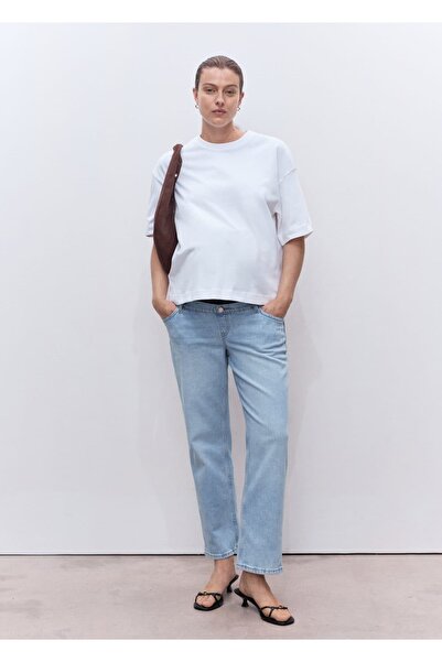 MANGO Woman Düz kesim hamile jean
