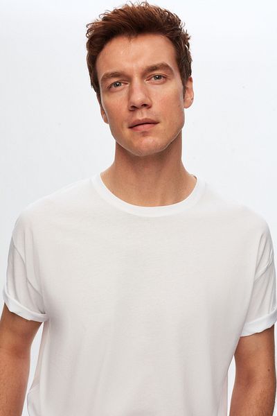 D'S Damat Tricou alb confort 100% bumbac