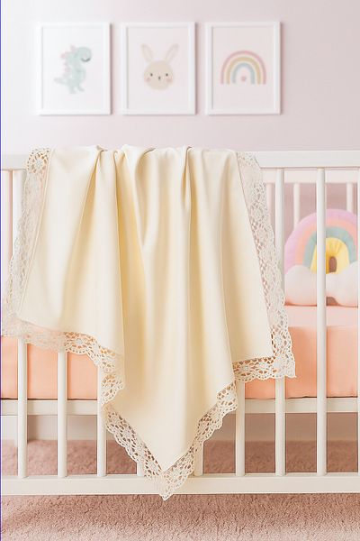 Sitilin Lacy Luxury Combed Cotton Blanket for Baby Girl - Double Layer STL6700
