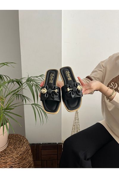 Behtah Kundura Women's Summer Silver Rose Operated Slippers Sandals