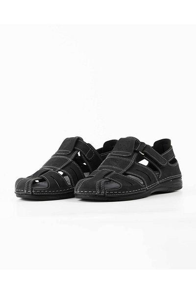 Tigerline Daily Men's Comfortable Black Sandals Orthopedic Sole