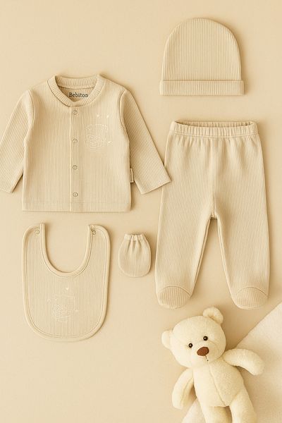 Bebitof Heart Bear 5-Piece Newborn Set