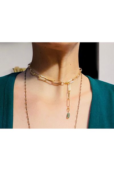 not cool. • the Basic Collection • Original Jade Stone Stainless Steel Charm Necklace Natural Stone Necklace