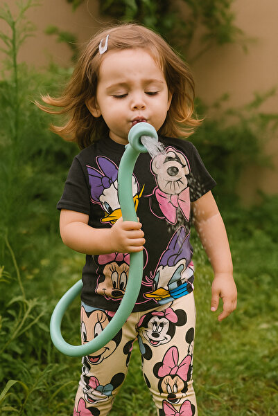 Nimini Kids Šareni F Rebrasto set majice i leggina za devojčice - VELIČINE 2-...