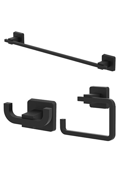 Ahlez شماعة مزدوجة مربعة باللون الأسود غير اللامع + حامل ورق بدون غطاء + مجمو...