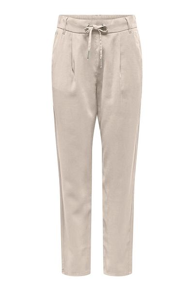 ONLY Women's Onlpoptrash Elastic Waist and String Binding Detailed Pants 15342873 Beige