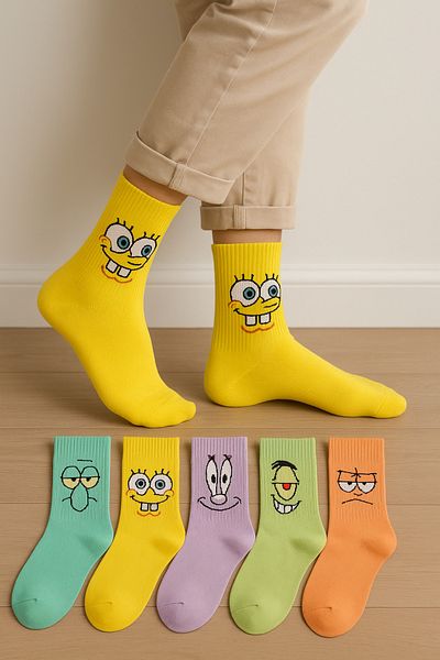 WORTHY SOCKS Комплект колежански чорапи от 5 части унисекс, 5 чифта