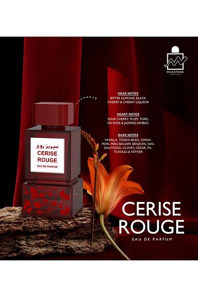 Milestone Cerise Rouge Eau De Parfum, Unisex, 100 Ml, Notes Of Black Cherry And Vanilla