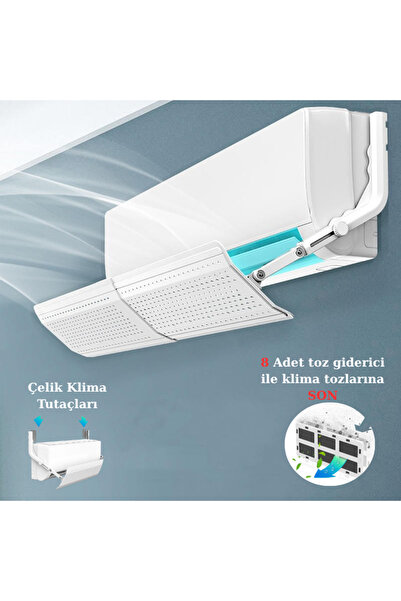 SHIPMENT Evrensel Ayarlanabilir Hava Yönlendirici Klima Aparatı 8 Adet Toz Önleyici Filtre Split Tipi Aparat